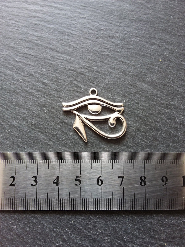 4 or 20 Eye of Horus Charms Egyptian Antique Silver Tone 33x26mm