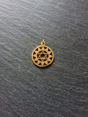 1 or 5 Gold Stainless Steel Anahata Heart Chakra Star Charms Flat 22x19mm