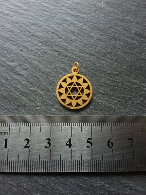 1 or 5 Gold Stainless Steel Anahata Heart Chakra Star Charms Flat 22x19mm