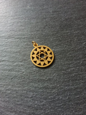 1 or 5 Gold Stainless Steel Anahata Heart Chakra Star Charms Flat 22x19mm