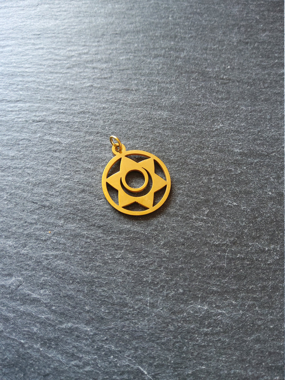 1 or 5 Gold Stainless Steel Sacral Chakra Svadhishthana Flower Charms Flat 22x19mm