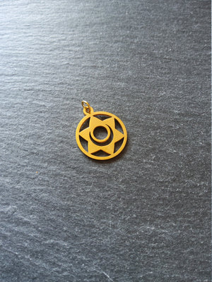 1 or 5 Gold Stainless Steel Sacral Chakra Svadhishthana Flower Charms Flat 22x19mm