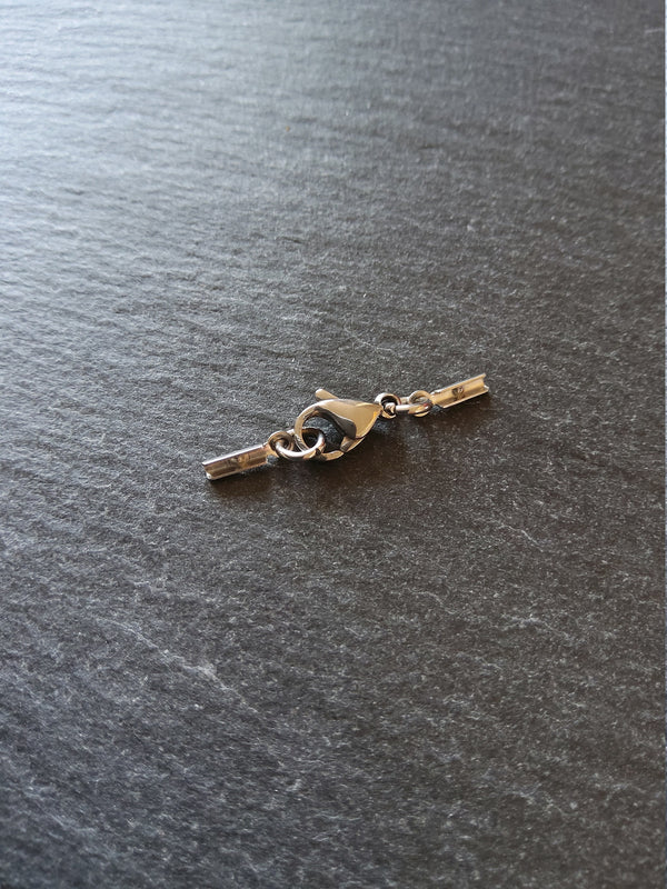 6 or 30 Stainless Steel Folding Crimp End Sets for 0.5mm to 1mm Cord for Necklaces