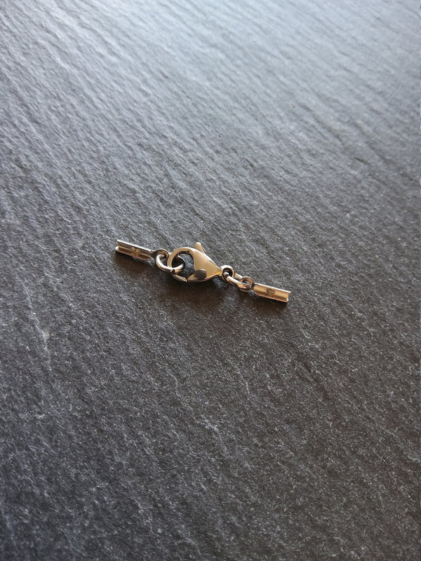 6 or 30 Stainless Steel Folding Crimp End Sets for 0.5mm to 1mm Cord for Necklaces