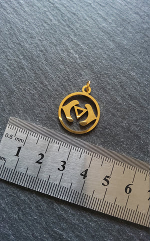 1 or 5 Golden Stainless Steel Ajna Third Eye Chakra Charms Flat 22x19mm