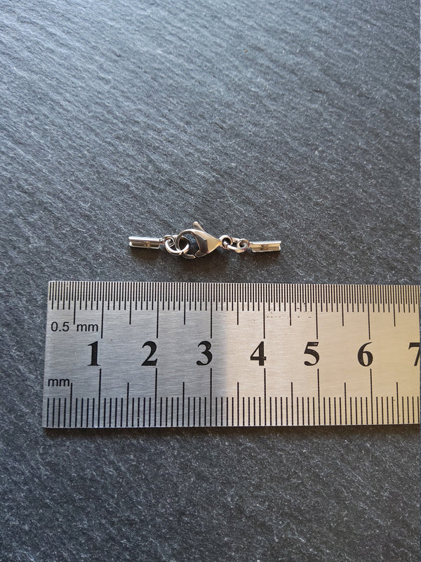 6 or 30 Stainless Steel Folding Crimp End Sets for 0.5mm to 1mm Cord for Necklaces