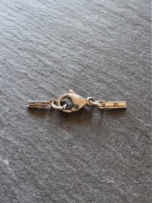 6 or 30 Stainless Steel Folding Crimp End Sets for 0.5mm to 1mm Cord for Necklaces