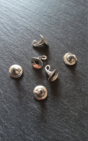 10 or 50 Witches Hat Charms Silver Tone 12x11mm