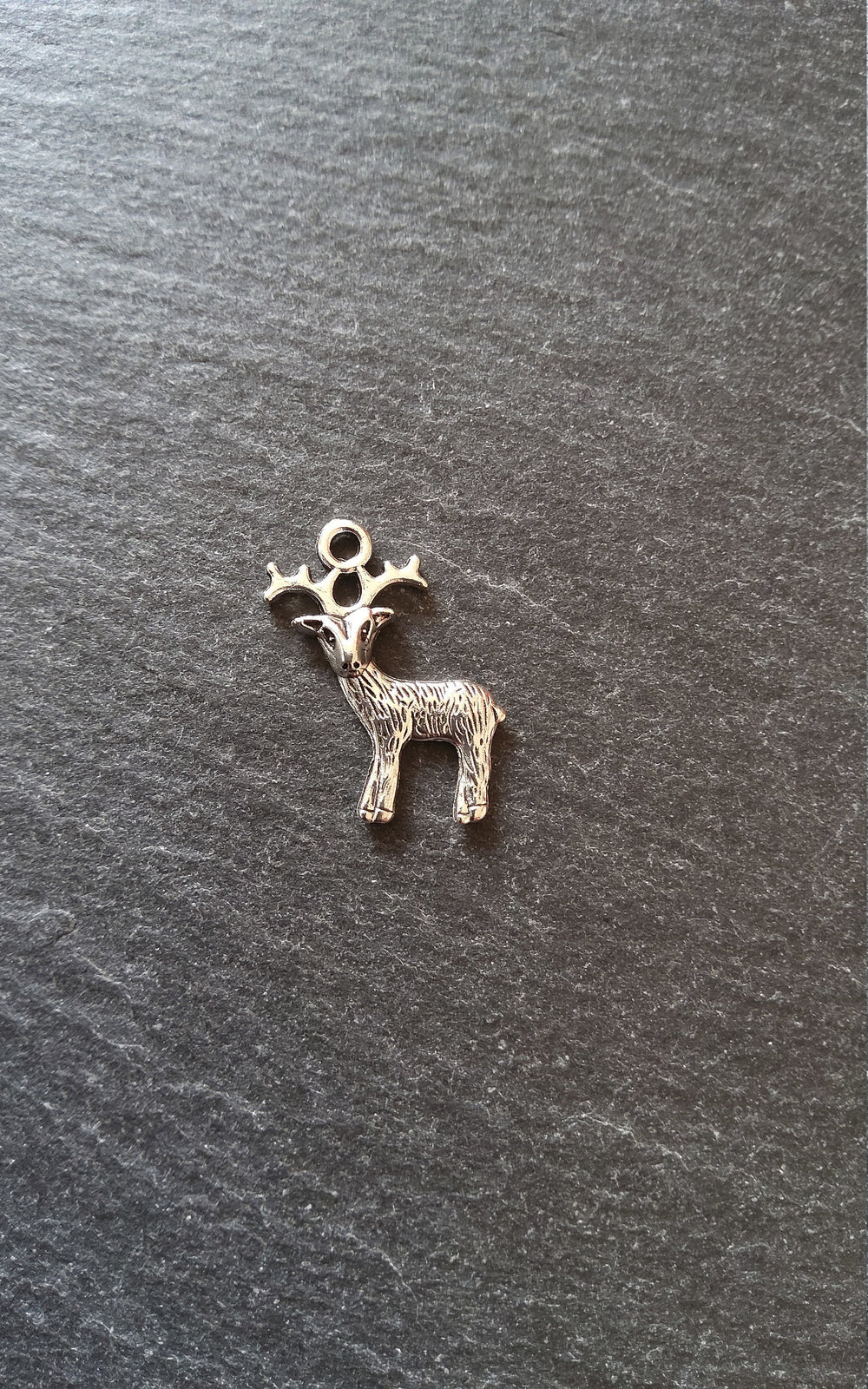 10 or 50 Reindeer Charms Antique Silver Tone Alloy 24x19x3.5mm