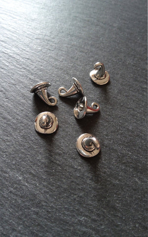 10 or 50 Witches Hat Charms Silver Tone 12x11mm