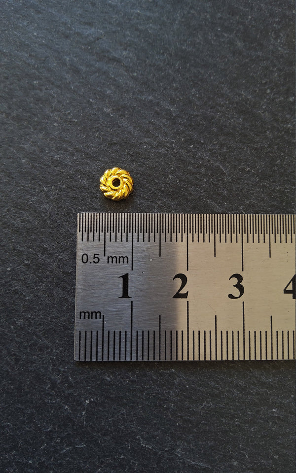 40 or 200 Spacer Beads 6mm Flat Round Gold Plated 6x1.8mm