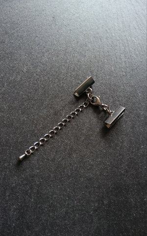 4 or 20 Stainless Steel Crimp End Sets for 16mm (5/8 inch) Wide Chokers With Extender Chain