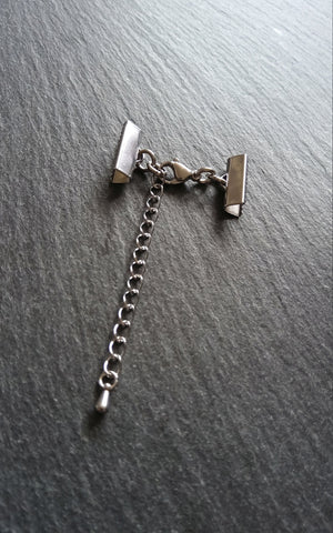4 or 20 Stainless Steel Crimp End Sets for 16mm (5/8 inch) Wide Chokers With Extender Chain
