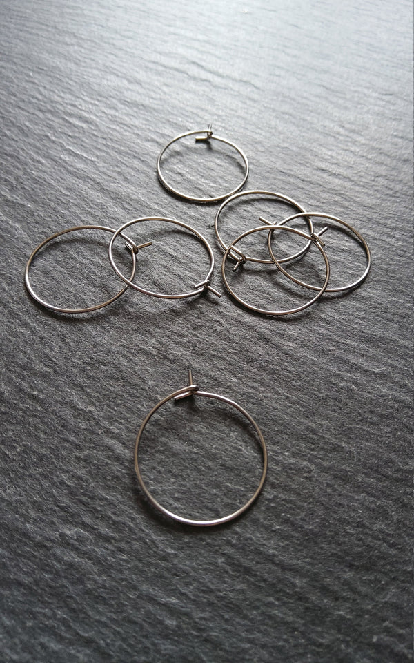 6 or 30 Stainless Steel Hoops Open Hook 35x30mm