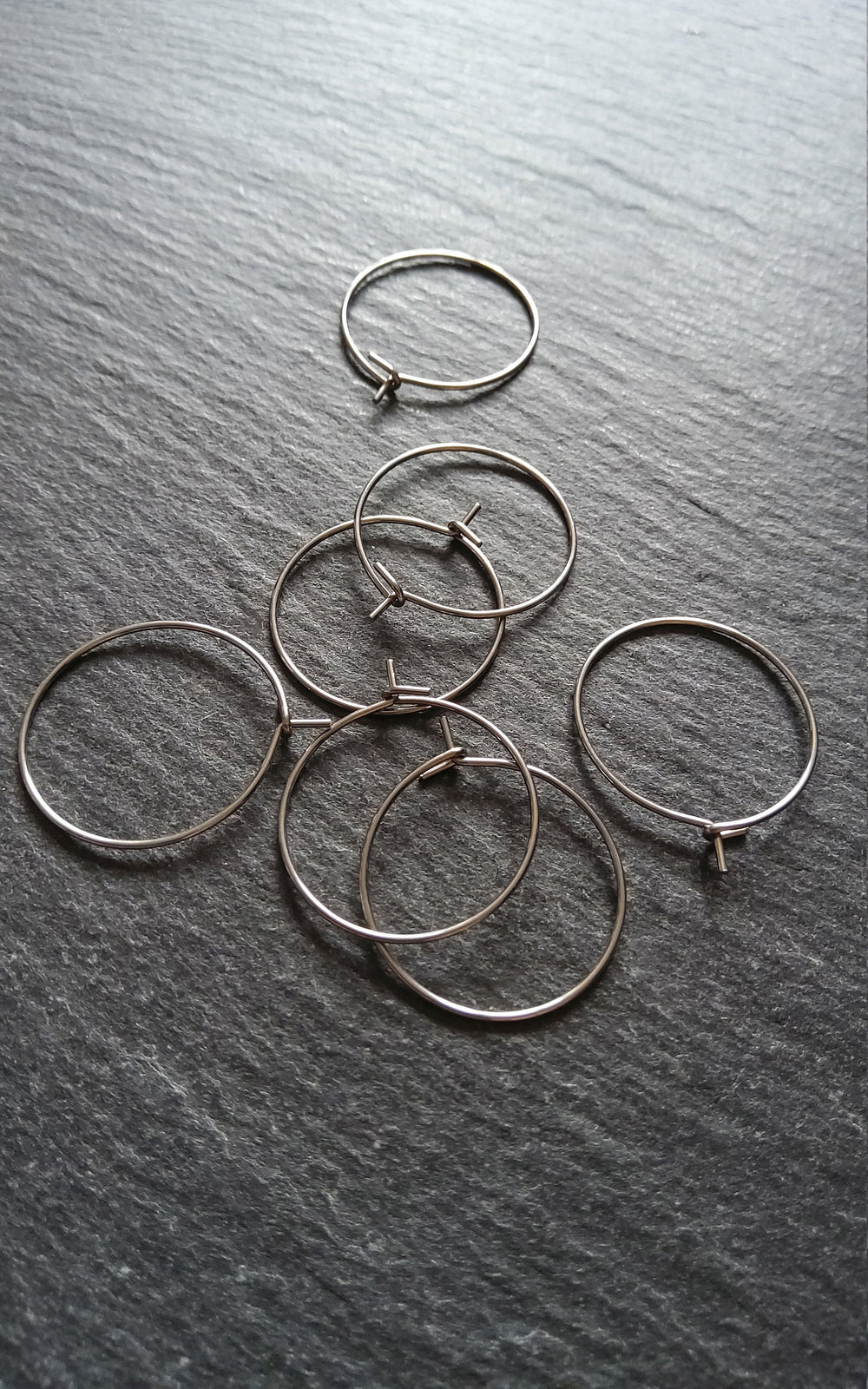 10 or 50 Stainless Steel Hoops Open Hook 23x20mm