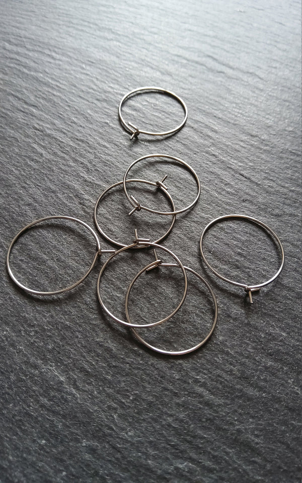 10 or 50 Stainless Steel Hoops Open Hook 23x20mm