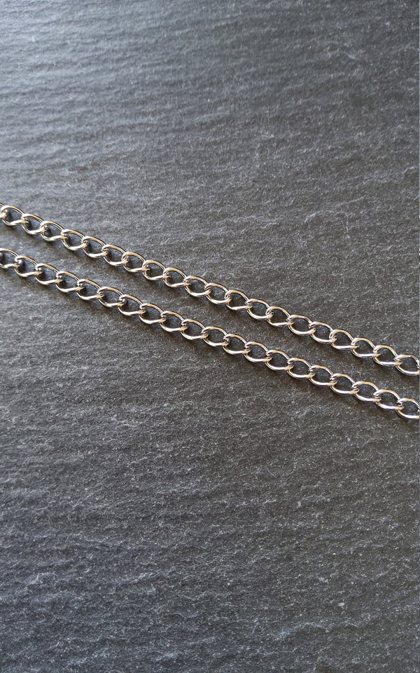 Strong Stainless Steel Twisted Curb Chain 5.5x3.7x0.8mm Open Link
