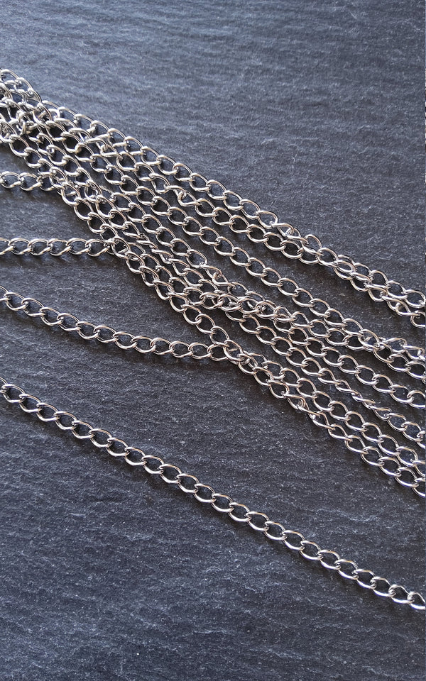 Strong Stainless Steel Twisted Curb Chain 5.5x3.7x0.8mm Open Link