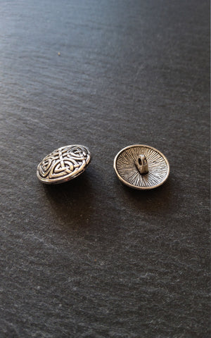 6 or 30 Celtic Knot Silver Tone Metal Buttons 17mm (5/8") Fasteners