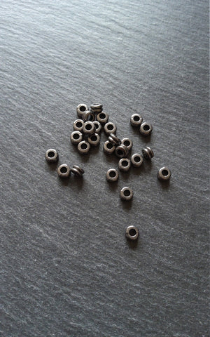 40 or 200 Gunmetal 6mm Flattened Round Macaron Spacer Beads 6x3mm Hole: 2mm
