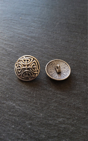 6 or 30 Celtic Knot Silver Tone Metal Buttons 17mm (5/8") Fasteners