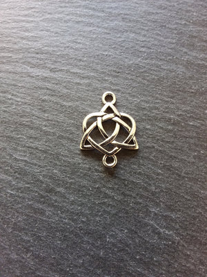 10 or 50 Celtic Knot Connector Charms Antique Silver Tone 24x19mm