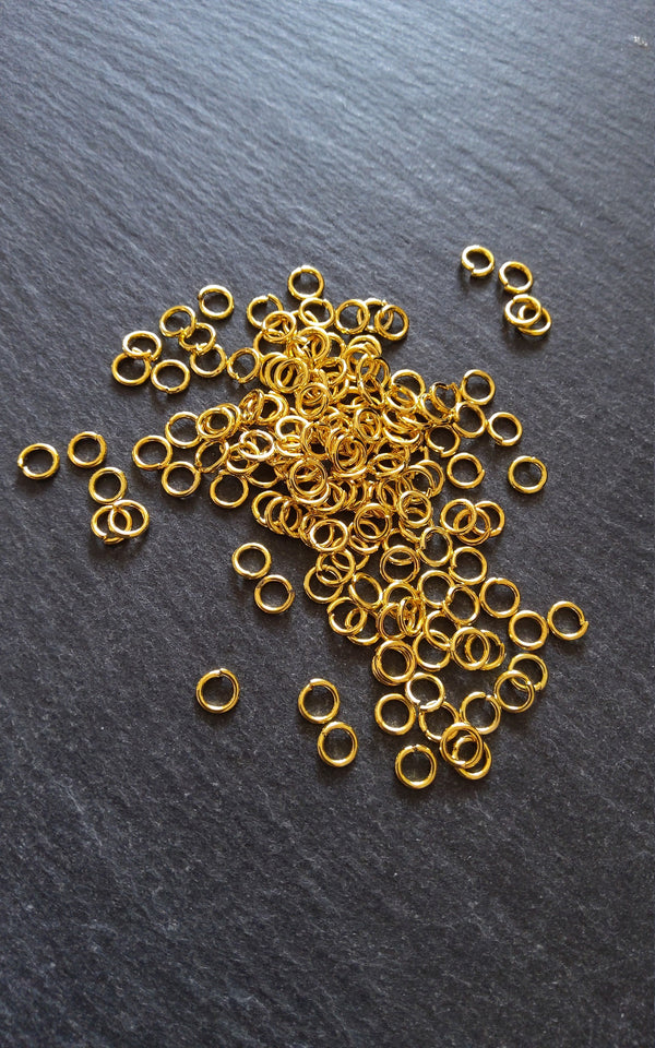 200 or 1000 Bright Gold Plated 5mm Jump Rings Strong 0.9mm (20 Gauge)