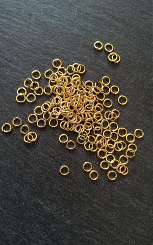 200 or 1000 Bright Gold Plated 5mm Jump Rings Strong 0.9mm (20 Gauge)