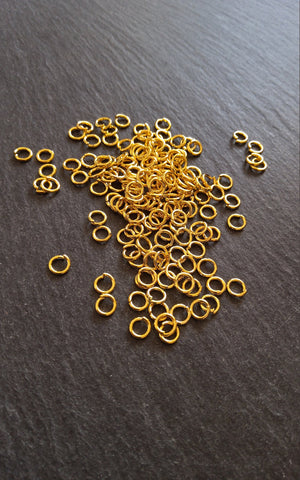 200 or 1000 Bright Gold Plated 5mm Jump Rings Strong 0.9mm (20 Gauge)