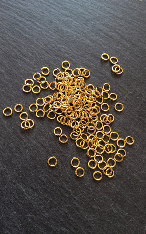 200 or 1000 Bright Gold Plated 5mm Jump Rings Strong 0.9mm (20 Gauge)