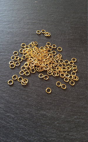200 or 1000 Bright Gold Plated 5mm Jump Rings Strong 0.9mm (20 Gauge)