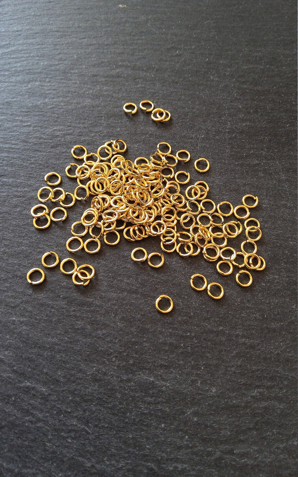 200 or 1000 Bright Gold Plated 5mm Jump Rings Strong 0.9mm (20 Gauge)