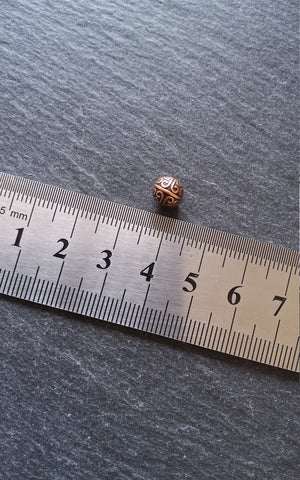 20 or 100 Chinese Design 7mm Beads Antique Red Copper Tone Alloy Round Spacer Ball Hole: 1.4mm