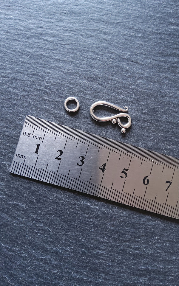 10 or 50 Sets Hook and Eye Clasps Antique Silver Tone 21x12mm Nickel Free