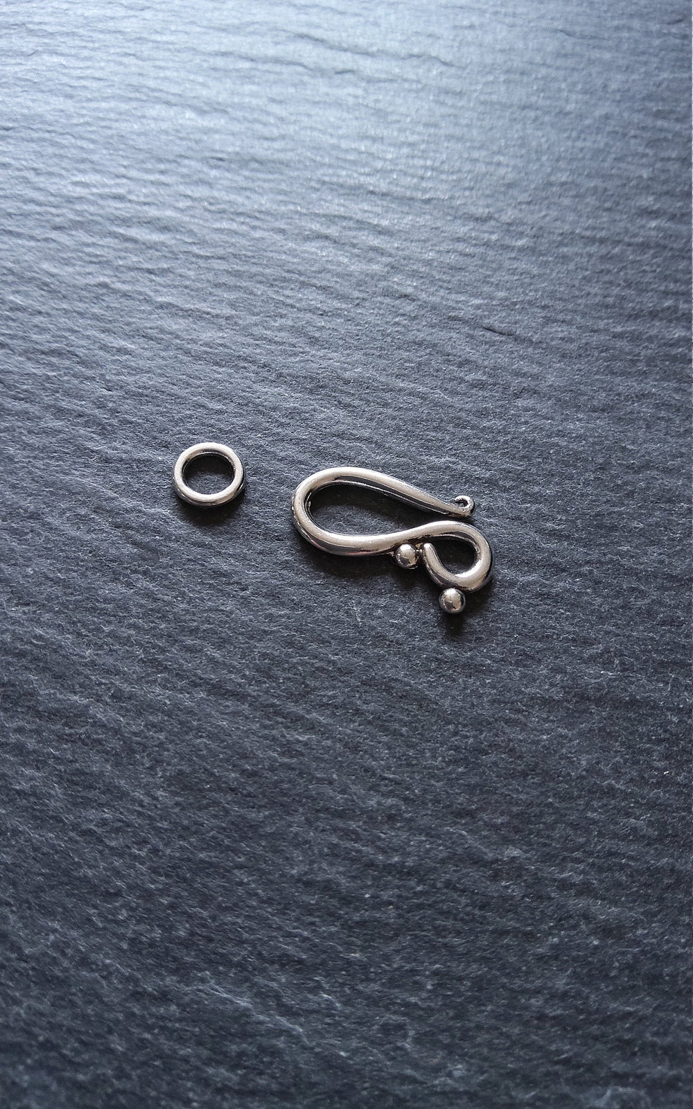 10 or 50 Sets Hook and Eye Clasps Antique Silver Tone 21x12mm Nickel Free