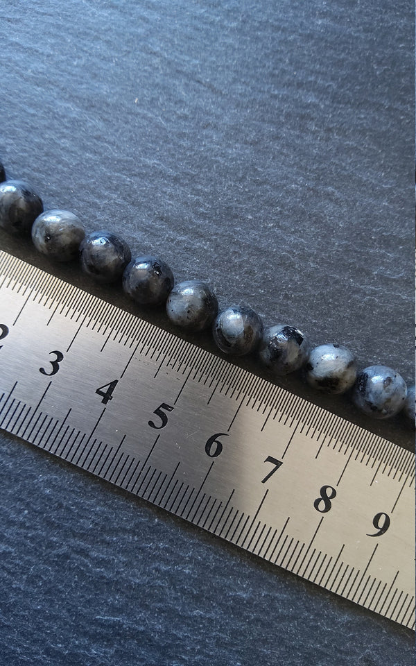 8.4mm Larvikite Natural Gemstone Beads Undyed Full 15.7 inch Strand Hole: 1mm