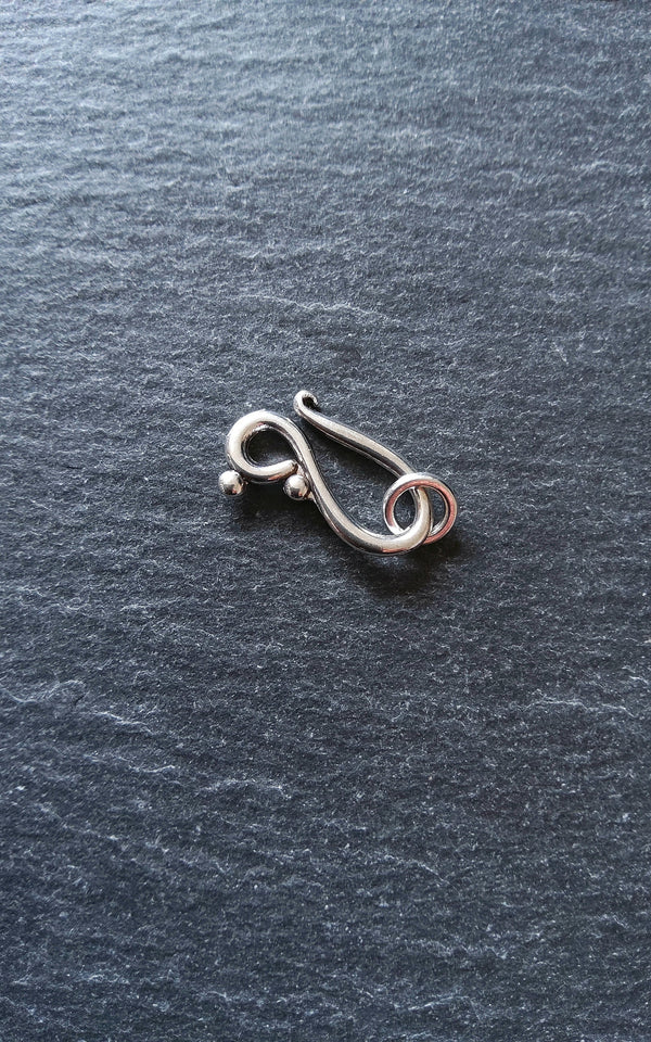 10 or 50 Sets Hook and Eye Clasps Antique Silver Tone 21x12mm Nickel Free