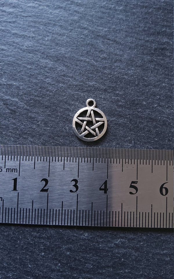 12 or 60 Pentagram Charms Antique Silver Alloy 15x12mm