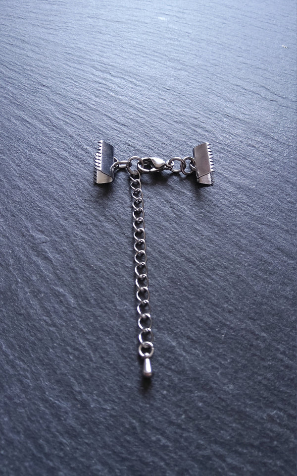 4 or 20 Stainless Steel Crimp End Sets for 13mm (1/2 inch) Wide Chokers & Bracelets with Extender