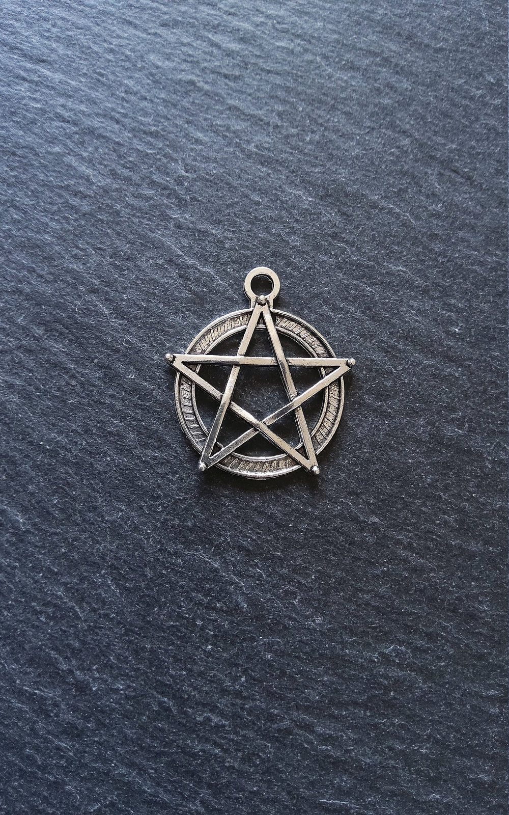 6 or 30 Pentagram Pendants Antique Silver Tone 31x28mm