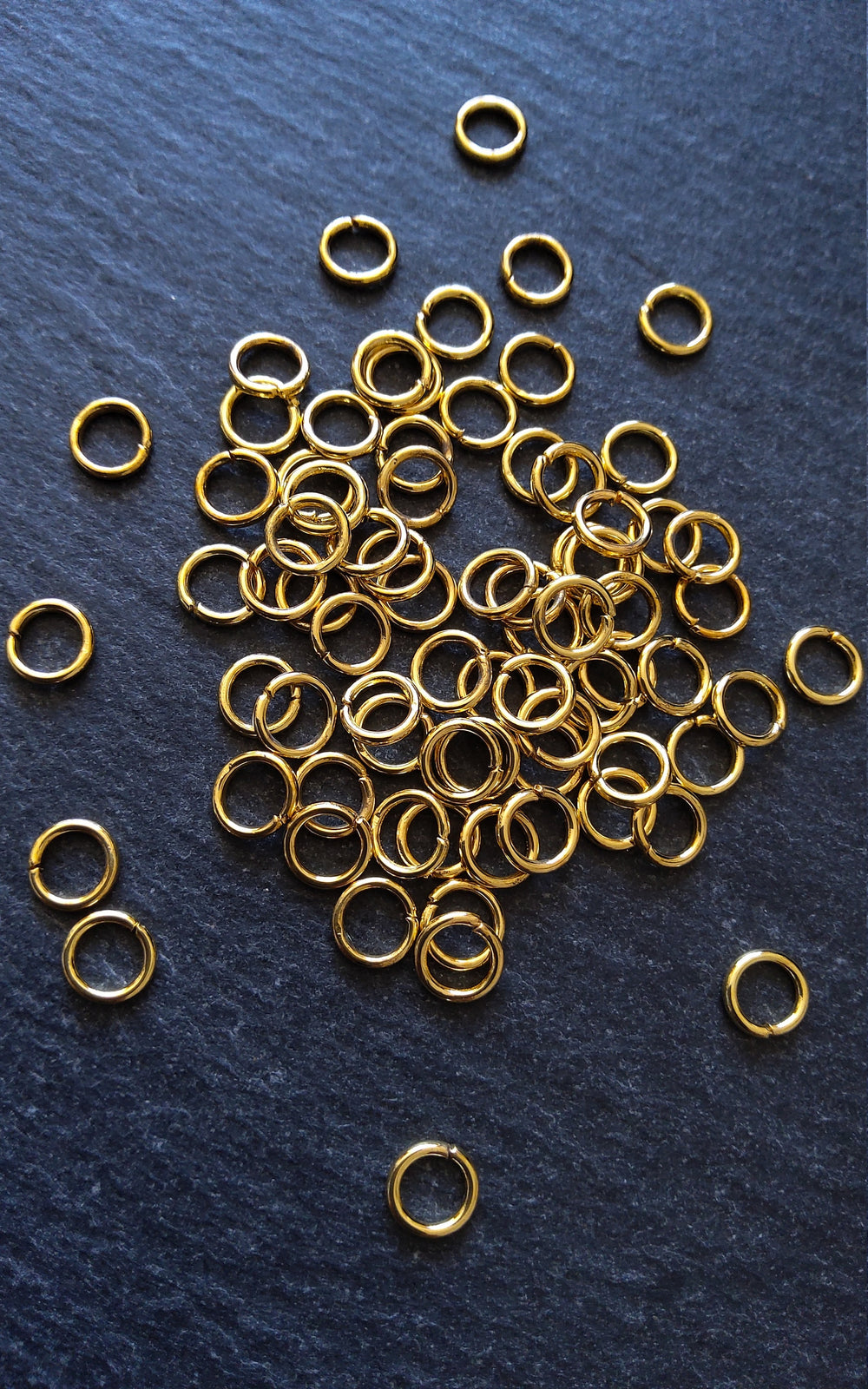 200 or 1000 Gold Plated 6mm Diameter 1mm Metal Alloy Jump Rings Strong 18 Gauge
