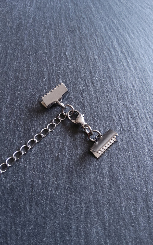 4 or 20 Stainless Steel Crimp End Sets for 13mm (1/2 inch) Wide Chokers & Bracelets with Extender