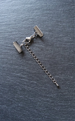 4 or 20 Stainless Steel Crimp End Sets for 13mm (1/2 inch) Wide Chokers & Bracelets with Extender