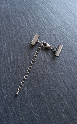 4 or 20 Stainless Steel Crimp End Sets for 13mm (1/2 inch) Wide Chokers & Bracelets with Extender