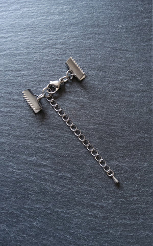 4 or 20 Stainless Steel Crimp End Sets for 13mm (1/2 inch) Wide Chokers & Bracelets with Extender