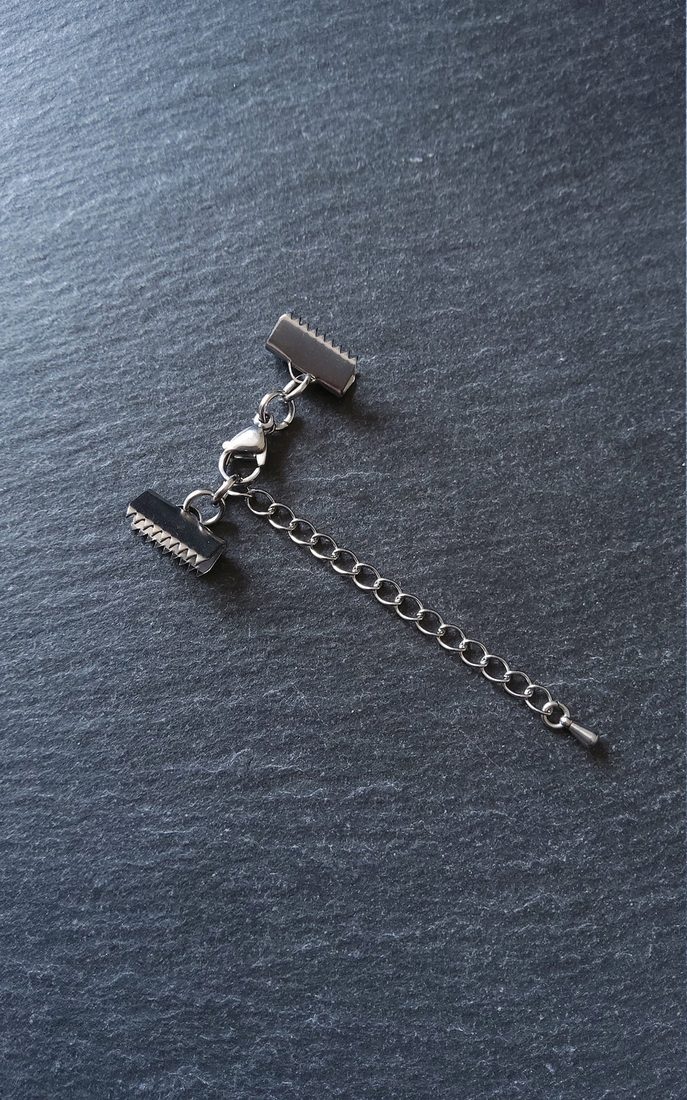 4 or 20 Stainless Steel Crimp End Sets for 13mm (1/2 inch) Wide Chokers & Bracelets with Extender