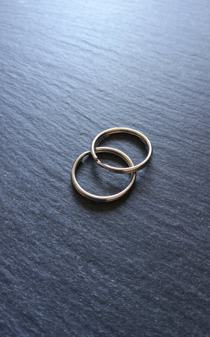 50 Round 20mm, 24mm or 25mm Silver Tone Split Rings for Keyrings