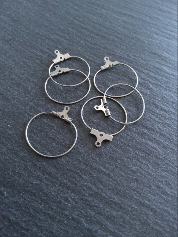 6 or 30 Stainless Steel 22mm Earring Hoops 25x22mm - ContentedCatz