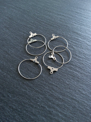 6 or 30 Stainless Steel 22mm Earring Hoops 25x22mm - ContentedCatz