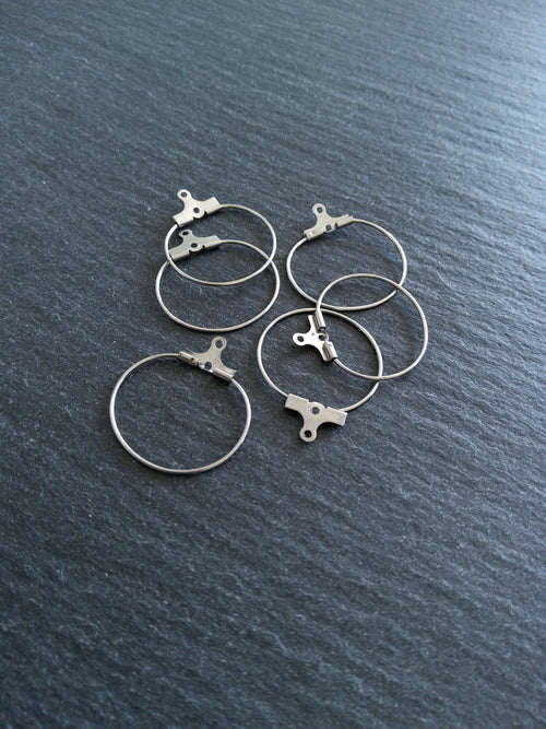 6 or 30 Stainless Steel 22mm Earring Hoops 25x22mm - ContentedCatz